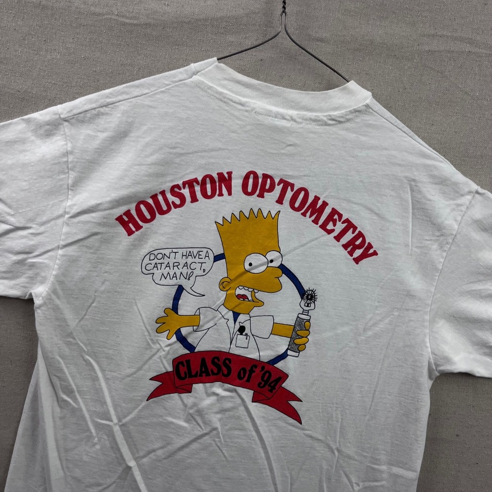 VTG University of Houston Optometry Bart Simpson Hanes Graphic T-Shirt‎ Mens L